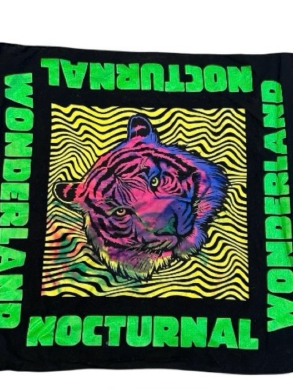 Nocturnal Wonderland Tiger Rave Festival Bandana Neon EDM Streetwear
